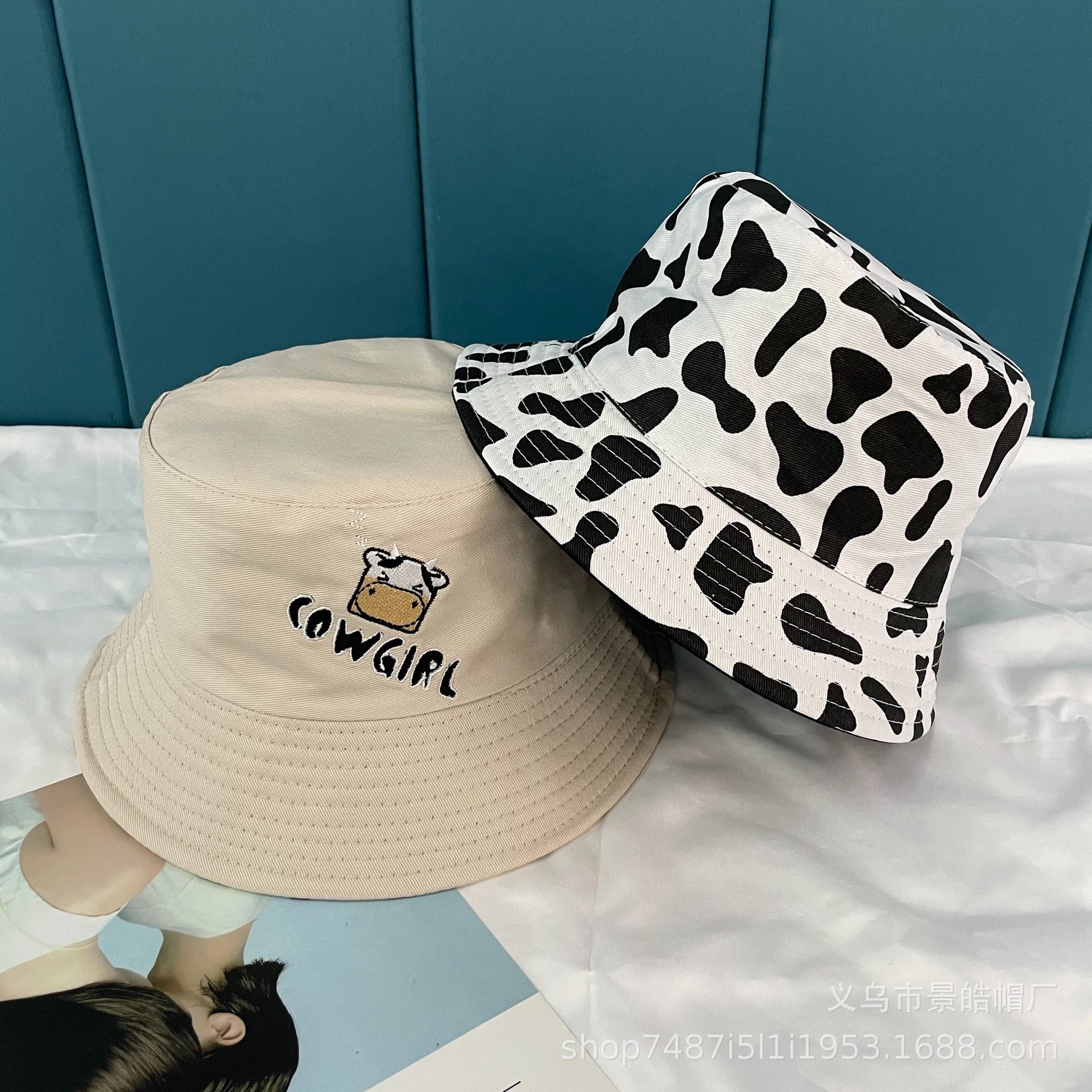 Wholesale Summer Polyester Cow Print Bucket Hat