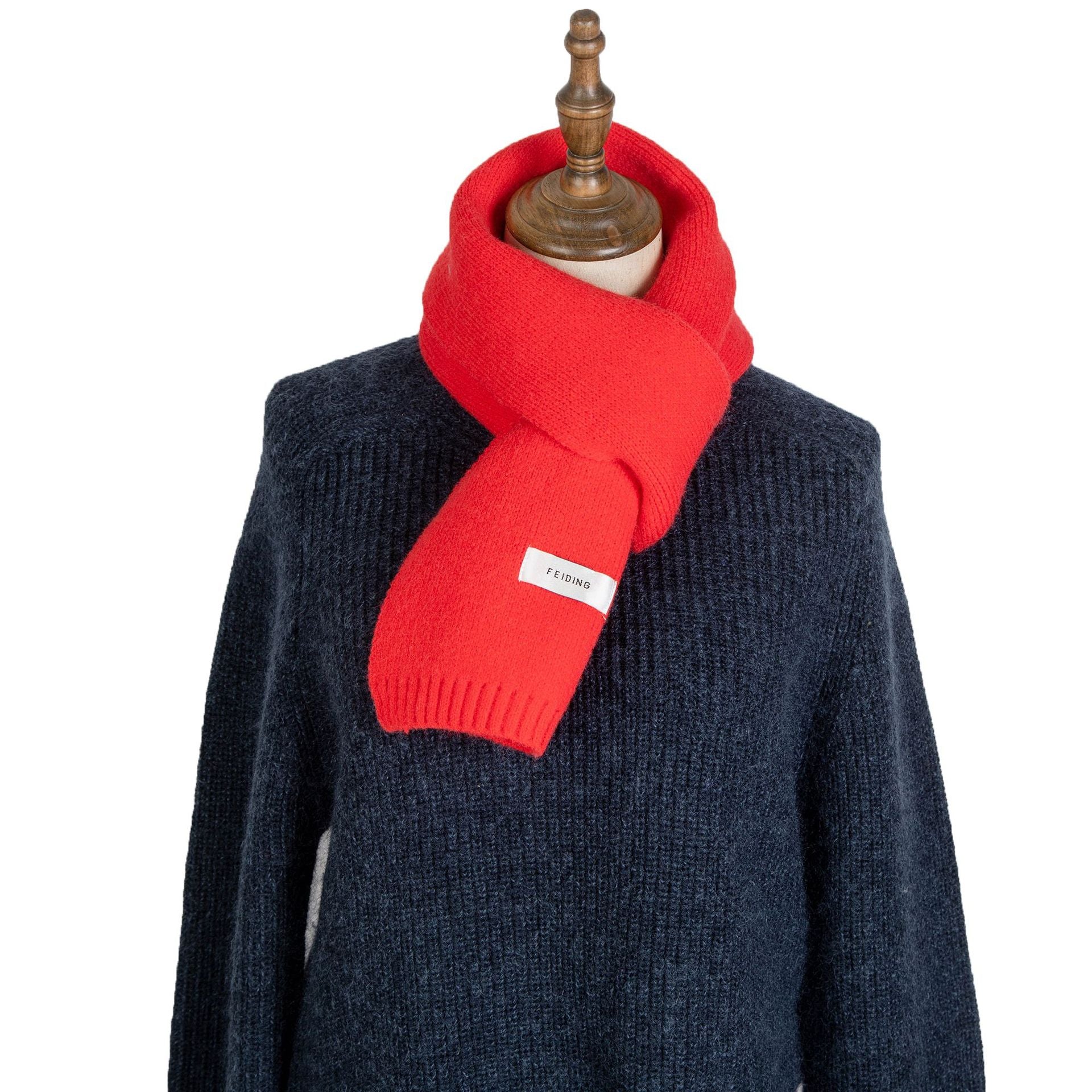 Wholesale Winter Labeled Knitted Woolen Solid Scarves