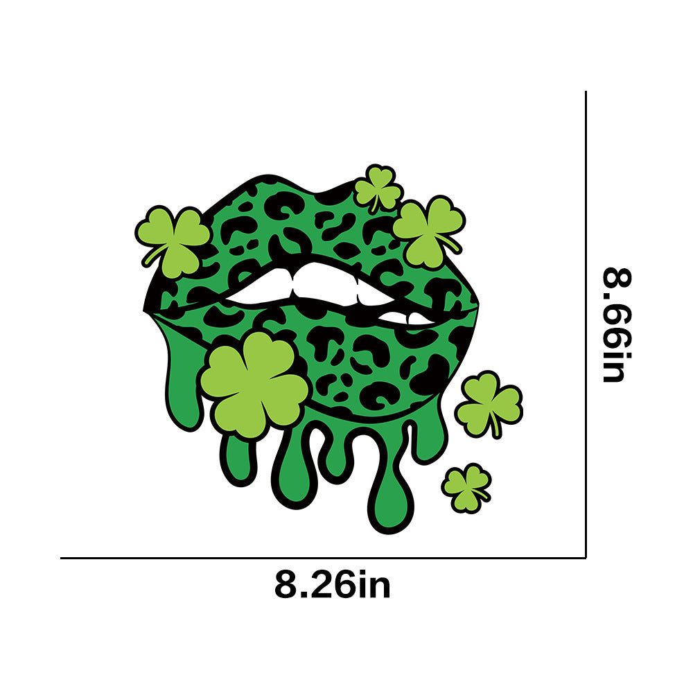 Wholesale 10pcs St. Patrick's Day Green Lucky Clover UV DTF Ready to Press Transfers Wraps