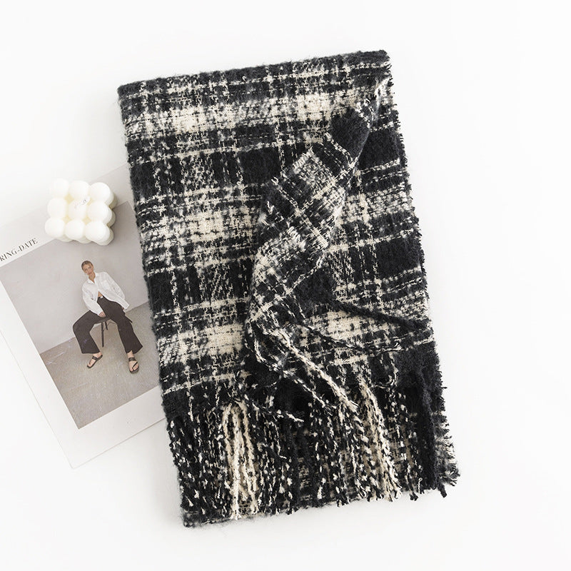 Wholesale Autumn and Winter Square Plaid Polyester Scarf