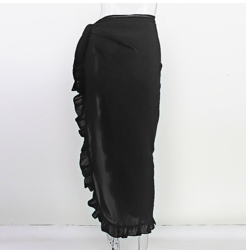Wholesale Outdoor Sun Protection Ruffle Chiffon Skirt