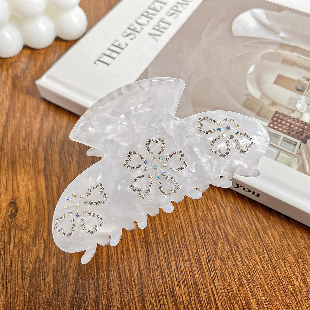 Wholesale Acrylic Diamond Inlaid Flower Valentine's Day Hair Clips