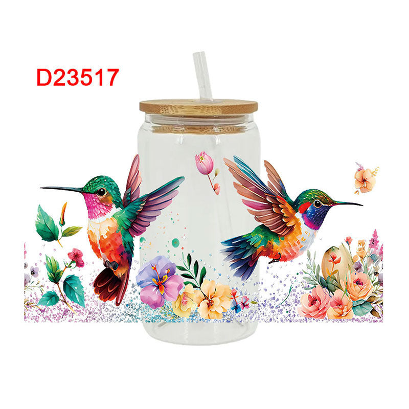 Wholesale Colorful Cartoon Little Bird Ladybug 16oz Cup UV DTF Wraps