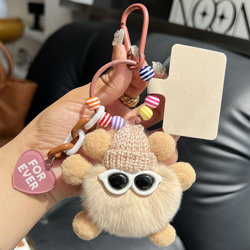 Wholesale Wholesale cute Rex rabbit fur briquettes bag pendants