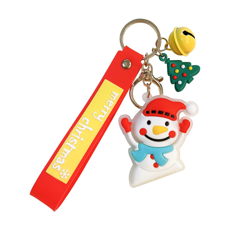 Wholesale Christmas Cartoon Snowman Santa Claus PVC Keychain