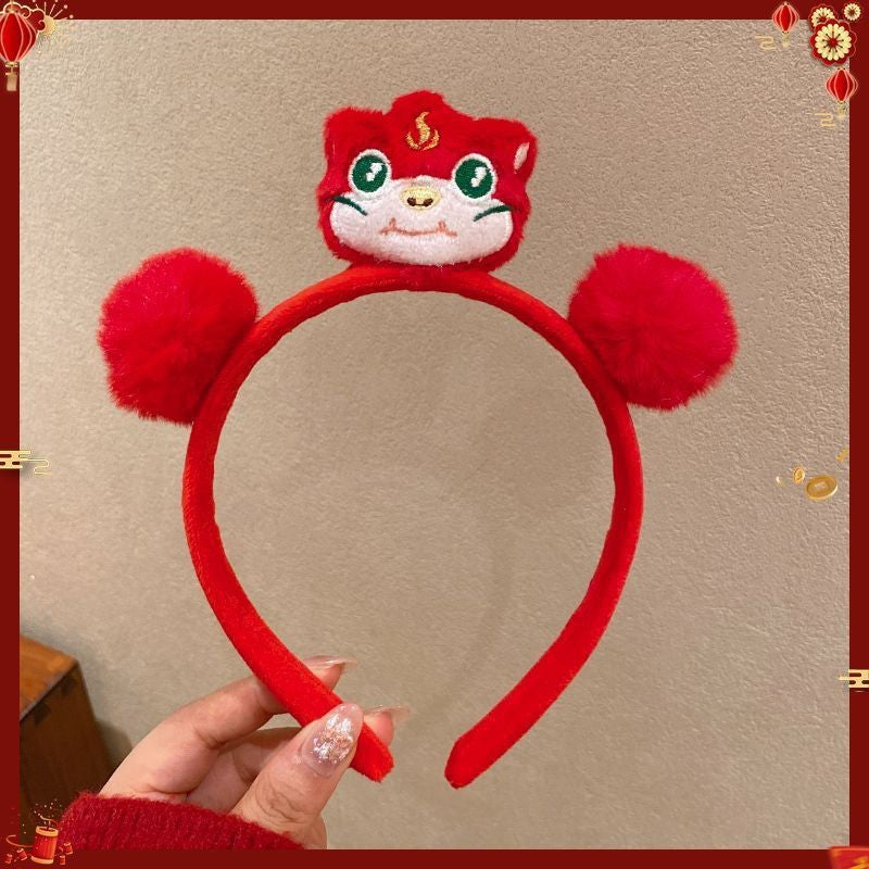 Wholesale Year of the Snake Headband  Cute Funny Plush Wash Hair Cards Small Snake Zodiac Headwear Children's Spring Festival