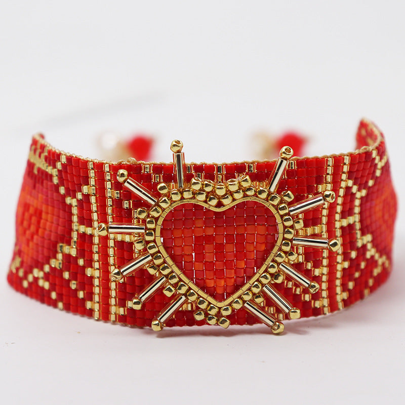 Wholesale New Valentine's Day Love Pattern Yuxing DB Antique Rice Beads MIYUKI Hand-woven Personalized Couple