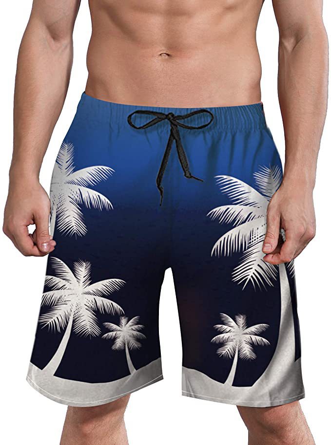 Wholesale Men's Swim Trunks 3D Printing Beach Shorts Quick Dry Swimwear