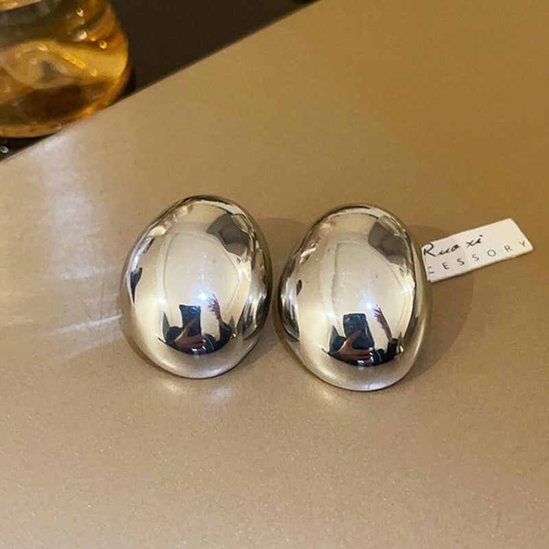 Wholesale Exaggerated Irregular Oval Metal Earrings