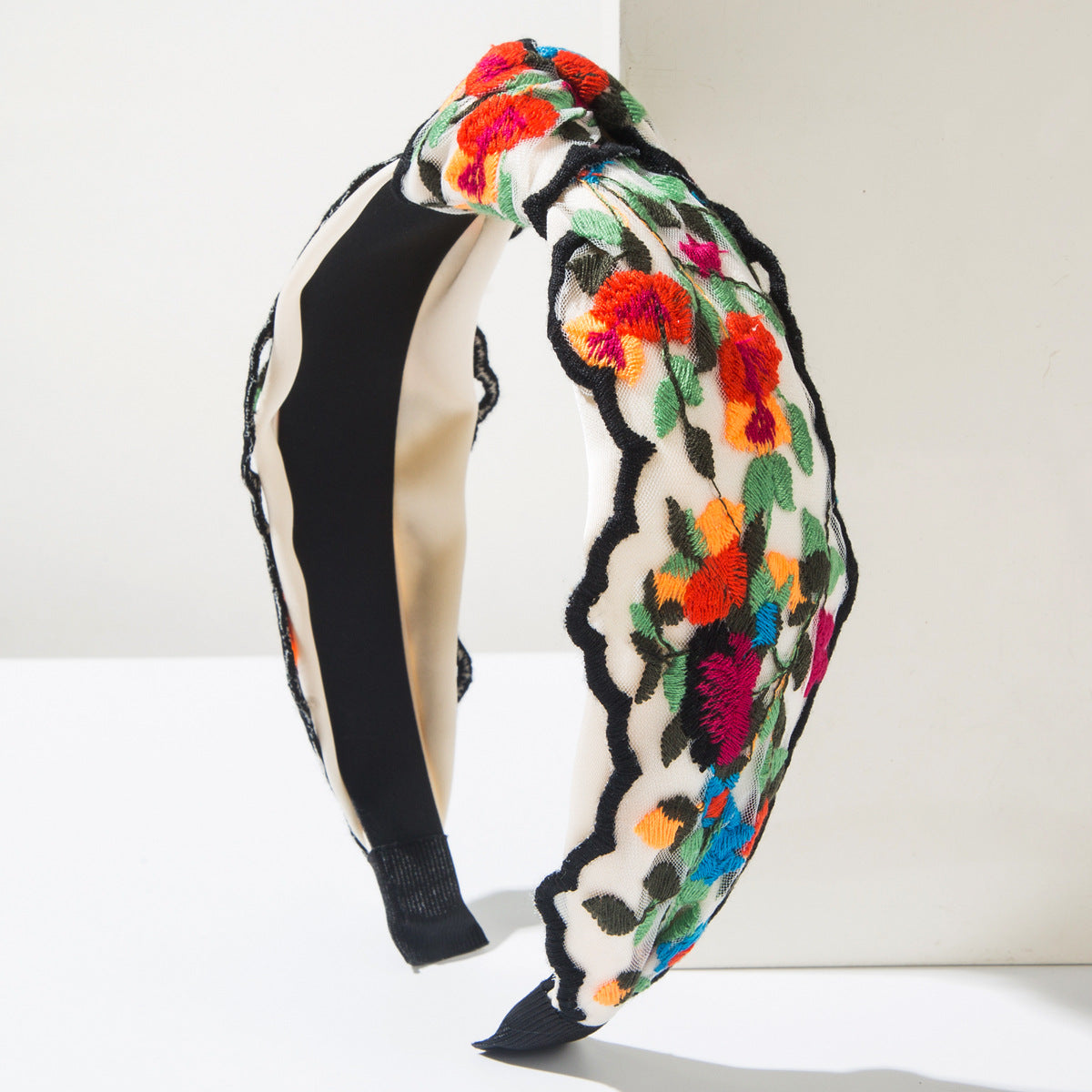 Wholesale Ethnic style embroidered flower headband retro bohemian headdress