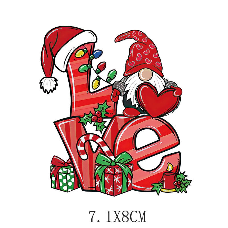 Wholesale  5pcs/pack   Children' s Cartoon Christmas Heat Transfer Stickers   UV DTF Ready to Press Transfers Wraps