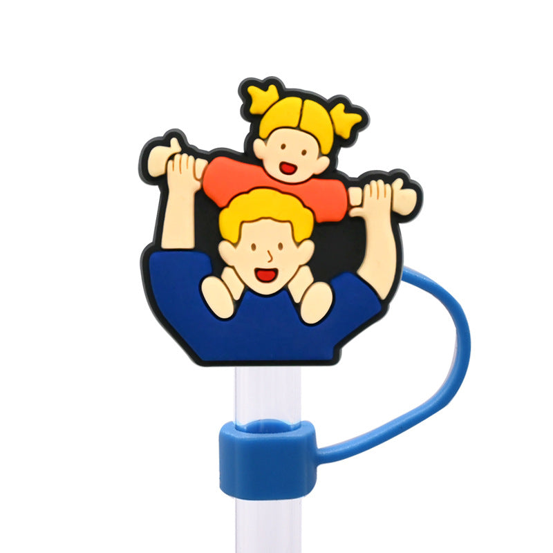 Wholesale Random 100pcs/pack    Father' s Day internet celebrity dust plug straw hat  Straw Tube Cap