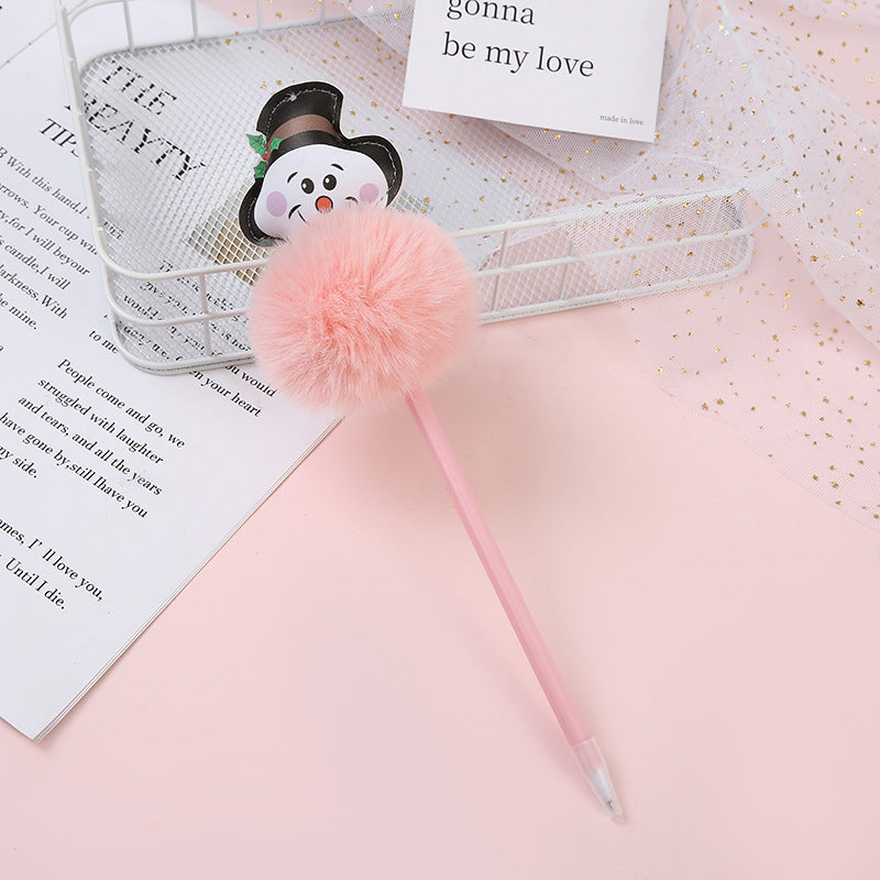 Bolígrafo de balón de muñeco de nieve de plástico al por mayor