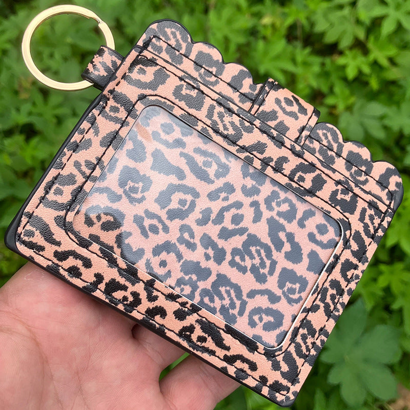 Wholesale PU Leather Leopard Purse Keychain