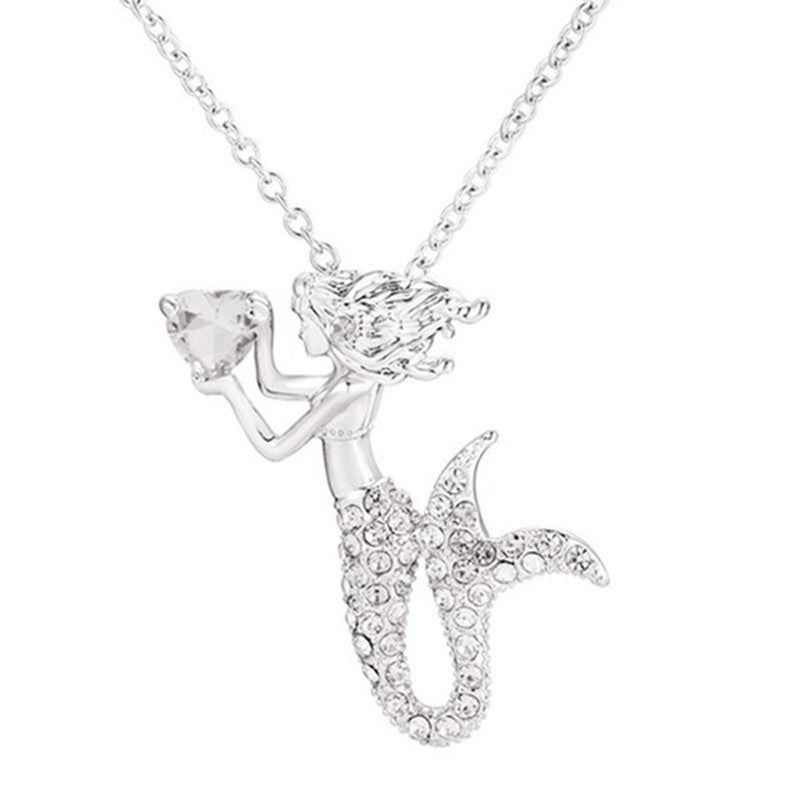 Wholesale Mermaid Heart Necklace Design Pendant Jewelry