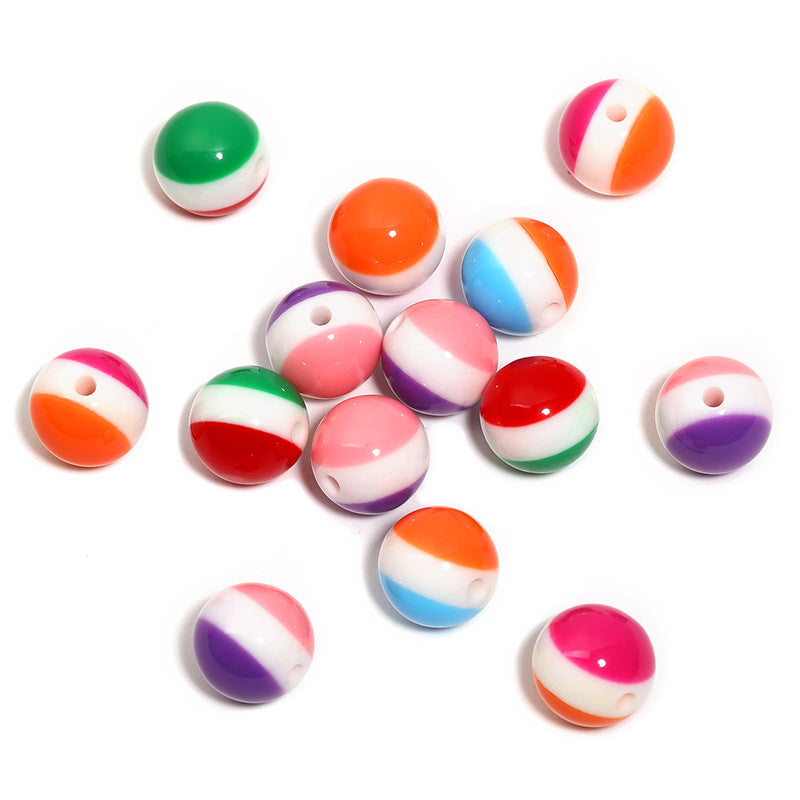 Wholesale 100pcs/pack  Creative 16mm color matching straight hole round beads dopamine loose beads handmade DIY mobile phone chain keychain