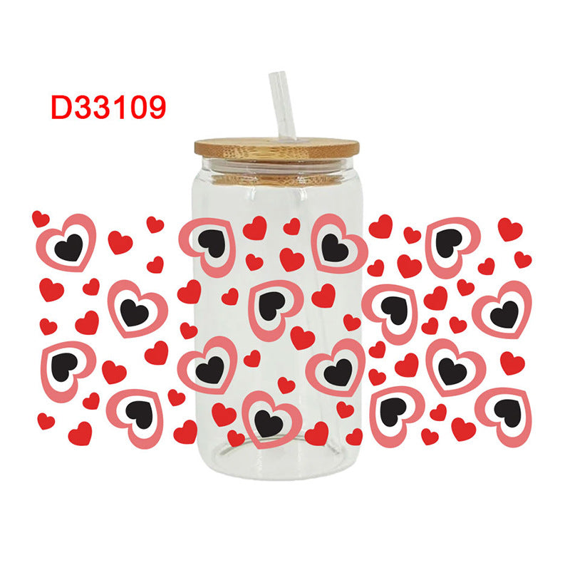 Wholesale  Little blue flower 16oz Cup UV DTF Wraps