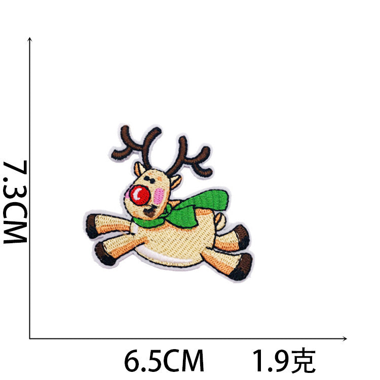 Wholesale Stylish Christmas Embroidered Patch Set Santa Snow Globe Polyester Iron On Appliques For Casual Clothing Boutique