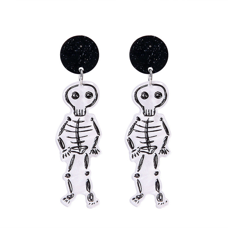 Wholesale  Acrylic Pumpkin Ghost Skull Drop Earrings For Women Party Wear Jewelry Accessory Gift Boutique Resale