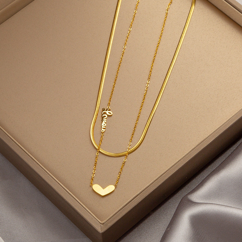 Wholesale  Accessible Luxury Niche Emerald Titanium Steel Necklace Women' s Ins Style