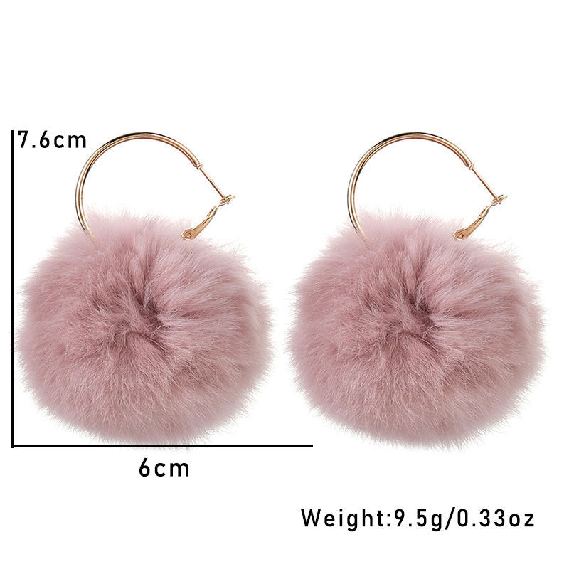 Wholesale Plush Ball Earrings