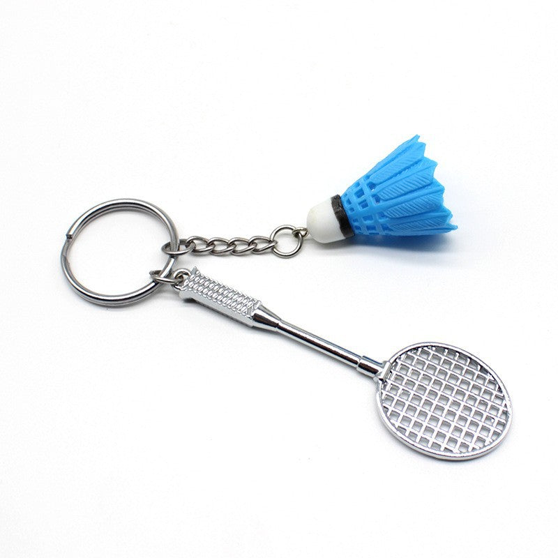 Wholesale Creative Simulation Badminton Metal Racket Keychain