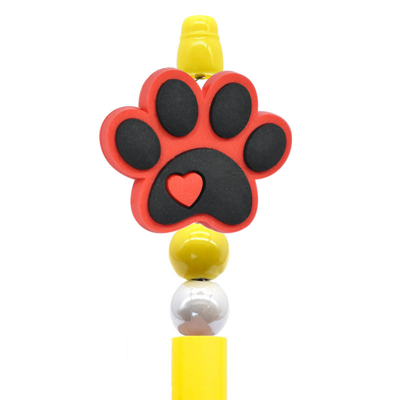 Wholesale Random 100pcs cute colorful dog paw focal beads