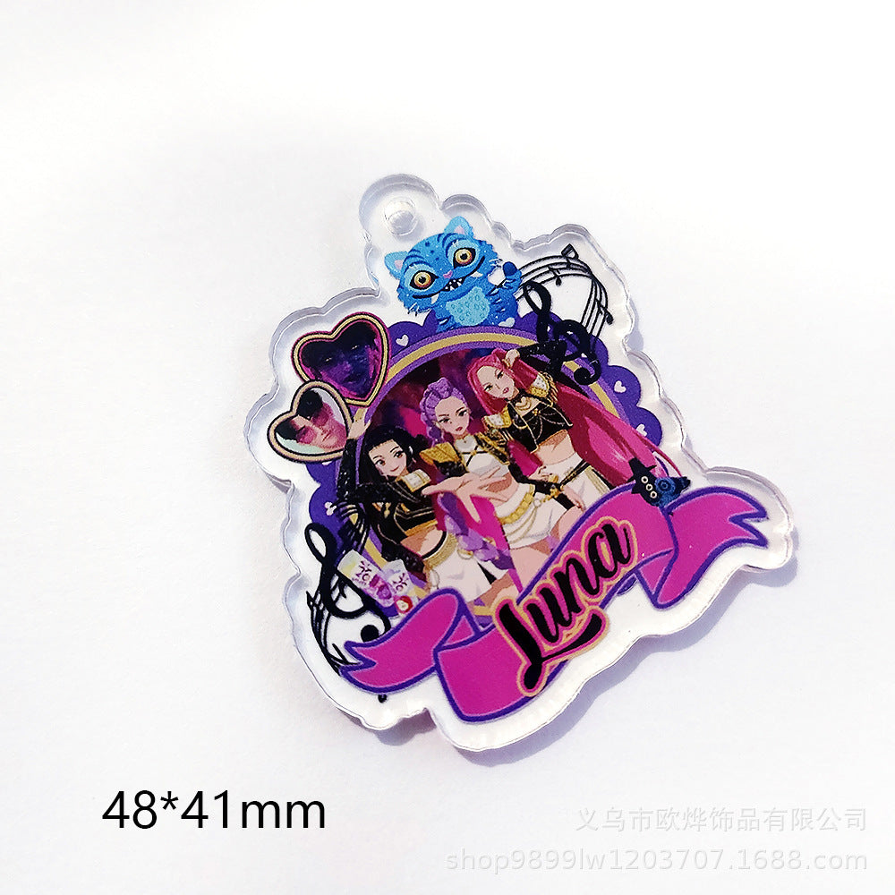 Wholesale 10pcs/ pack Cartoon Girl Cute Pendant Acrylic DIY Accessories