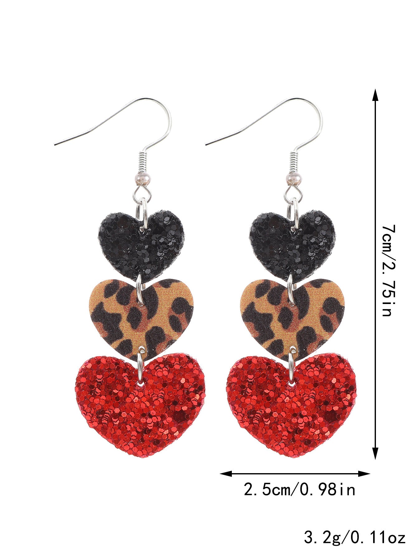 Wholesale Plaid Striped English Letter LOVE Wooden Heart-shaped Earrings