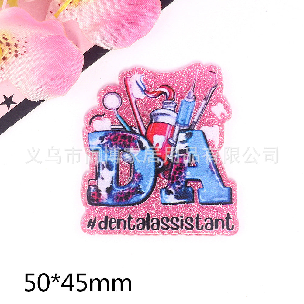 Wholesale 10pcs Cartoon Anime Letters Medical DIY Patch Accessories FlatBack