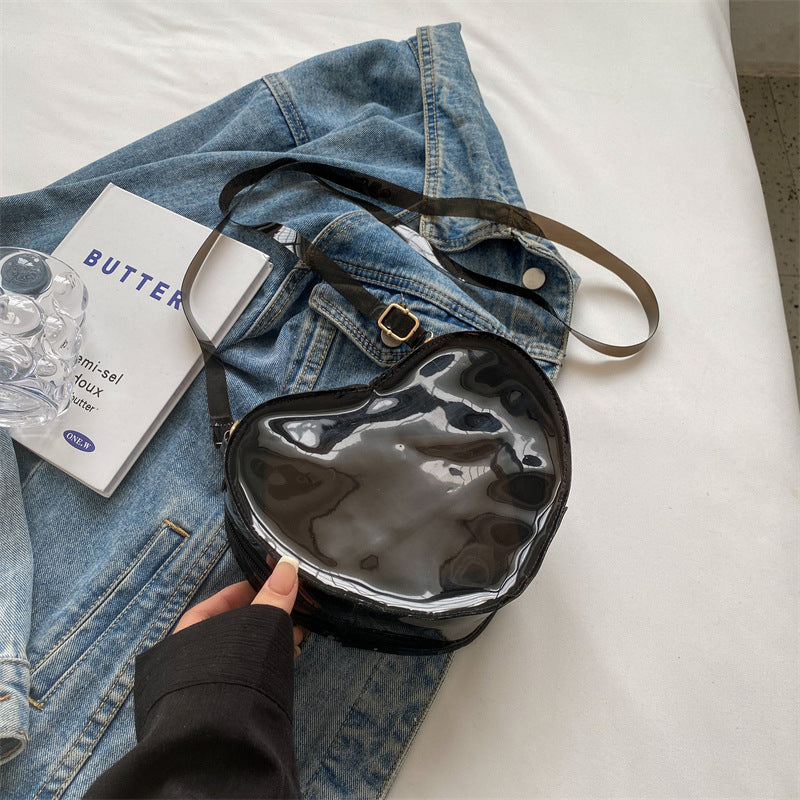 Bolso de corazón translúcido de PVC al por mayor