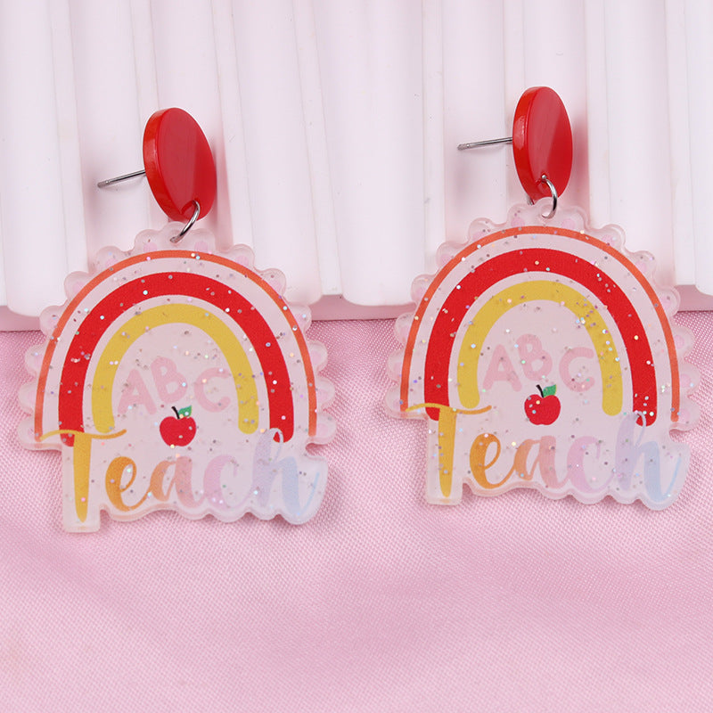 Wholesale Teachers Day Acrylic Earrings