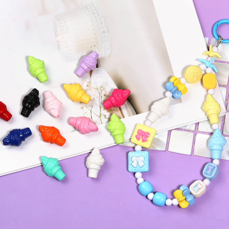 Wholesale Random 100pcs/pack Summer Colorful Ice Cream Beading DIY
