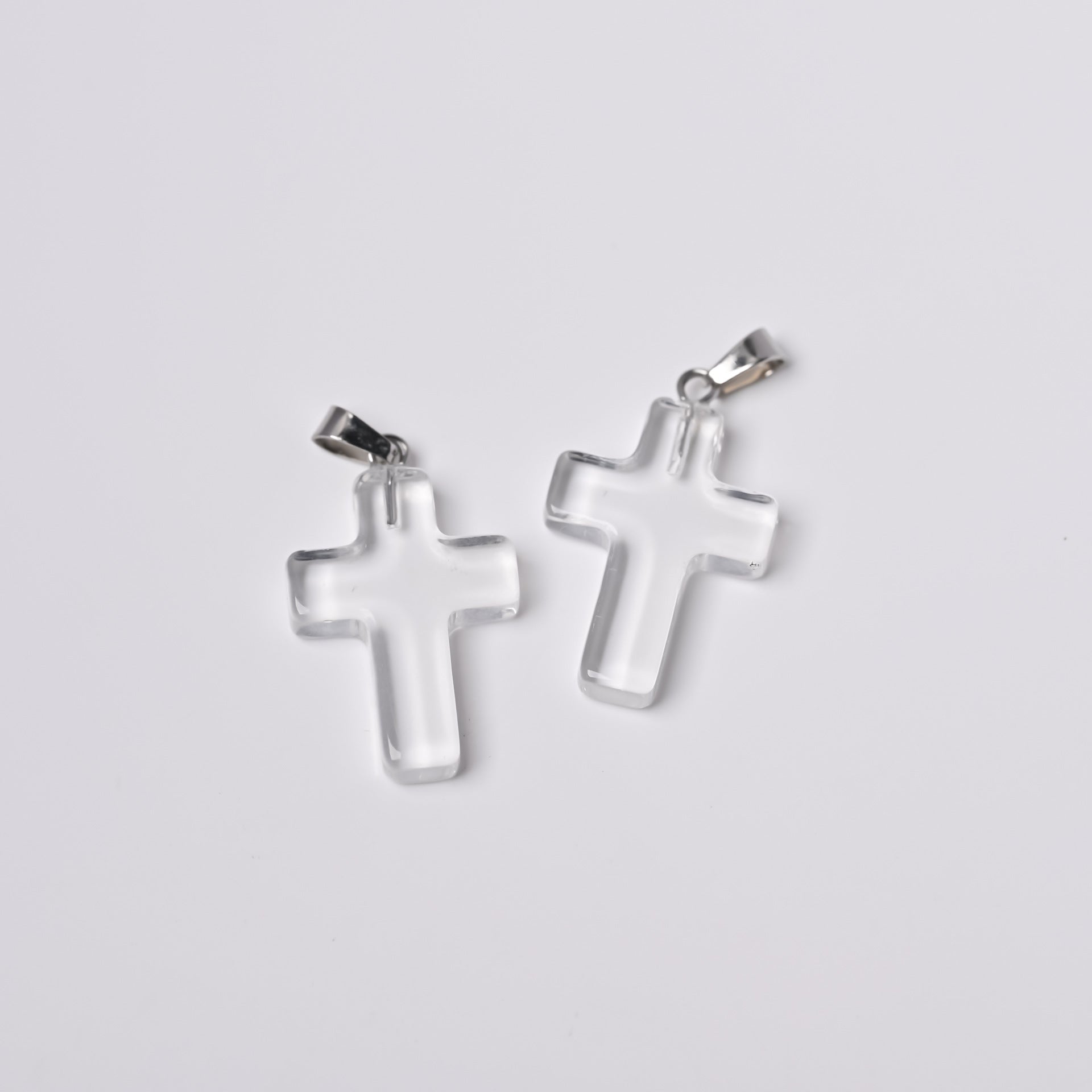 Wholesale Multicolor glass water drop cross pendant accessories DIY