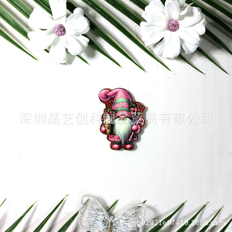 Wholesale 10pcs/pack sequined Christmas gnome acrylic DIY accessories