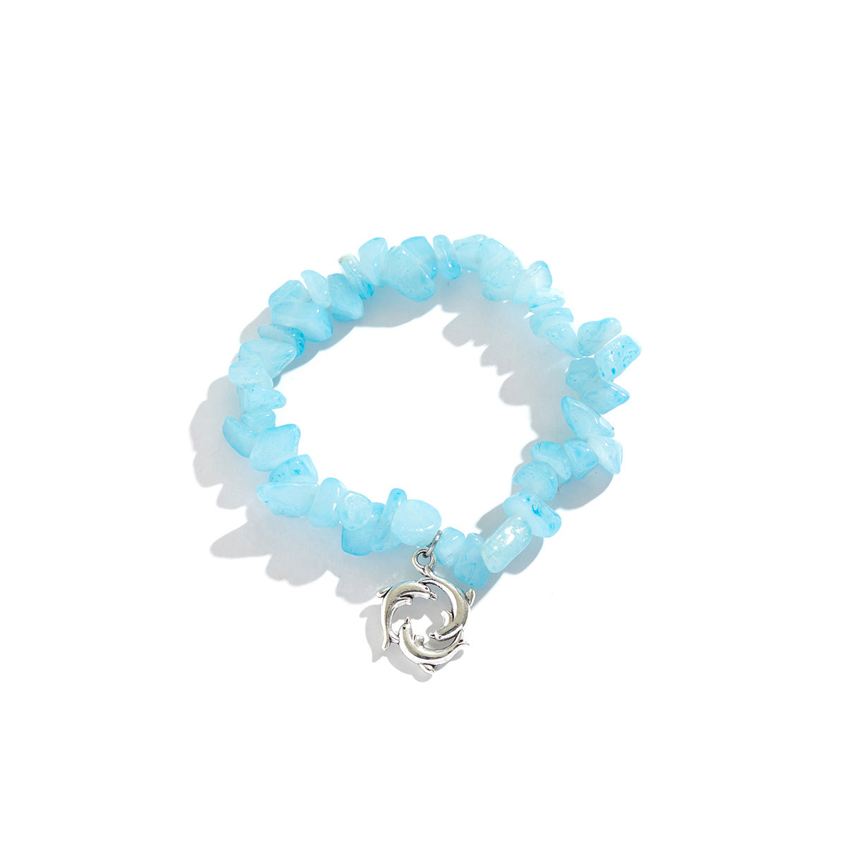 Star al por mayor Star Heart Fish Coste de piedra triturada Pulsera colorida