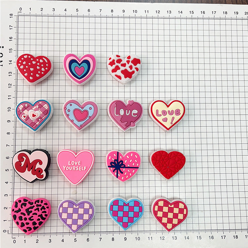 Wholesale Random 100pcs Pink heart-shaped bead  Focal Beads