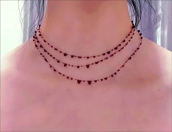 Wholesale Stainless Steel Cross Blood Drop Bracelet Necklace