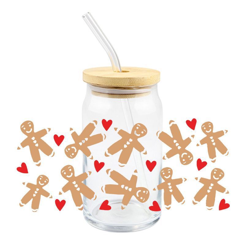 Wholesale 10pcs Christmas Tree House Cartoon﻿ 16oz Cup UV DTF Wraps