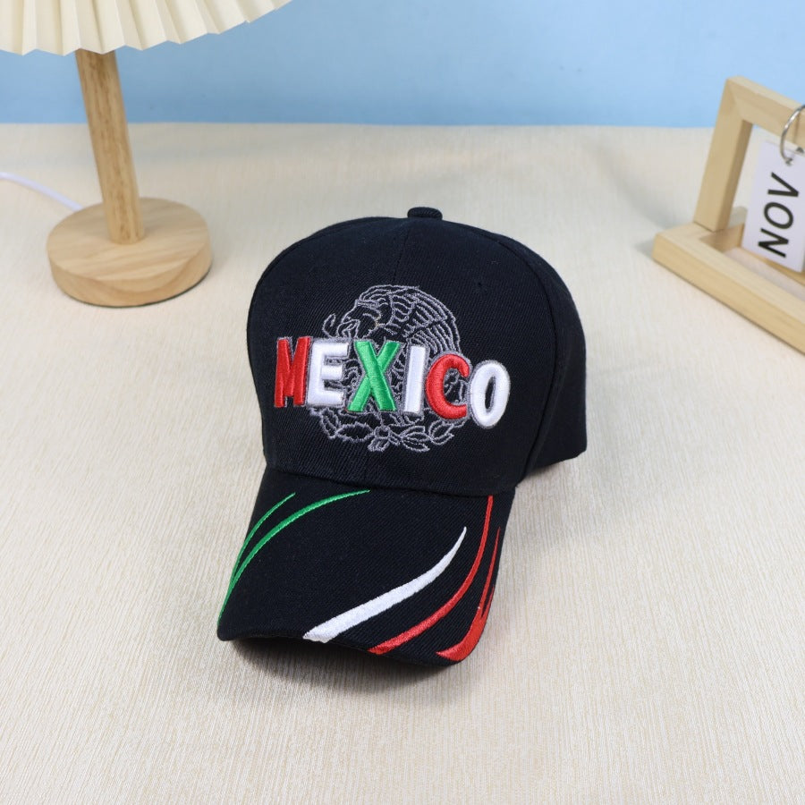 Wholesale Mexico Icon Letter Embroidery Velcro Baseball Cap