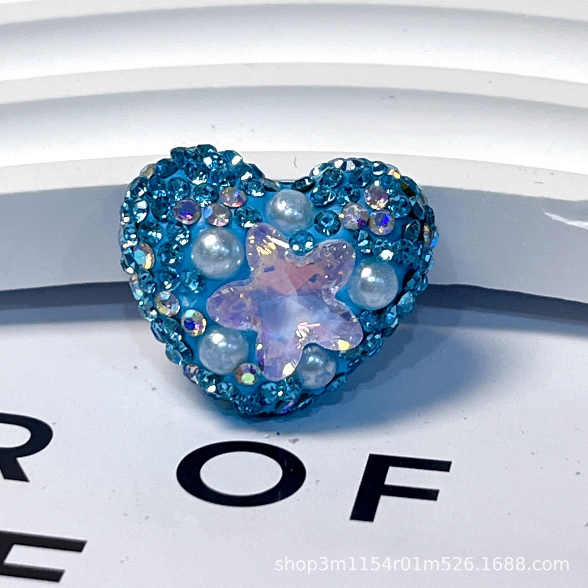 Wholesale 10pcs Double sided diamond inlaid colored soft ceramic straight hole beads