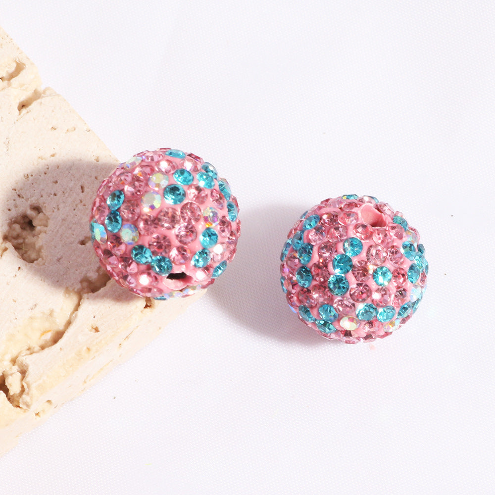 Wholesale 20pcs Sparkling soft clay colored full diamond beads