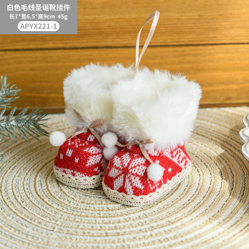 Wholesale Fabric Boots Christmas Tree Pendants
