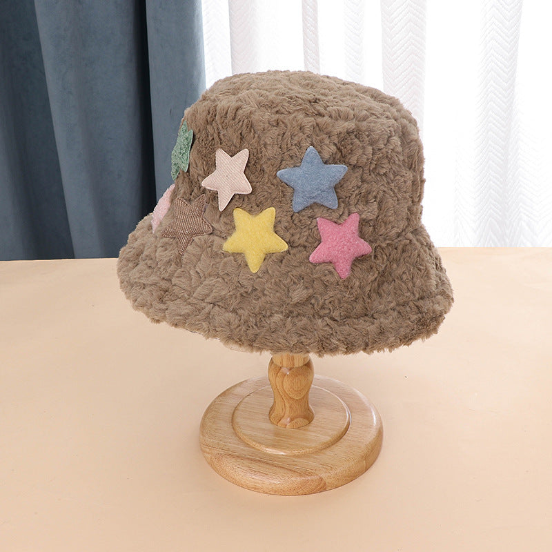 Wholesale Plush Warm Star Bucket Hat