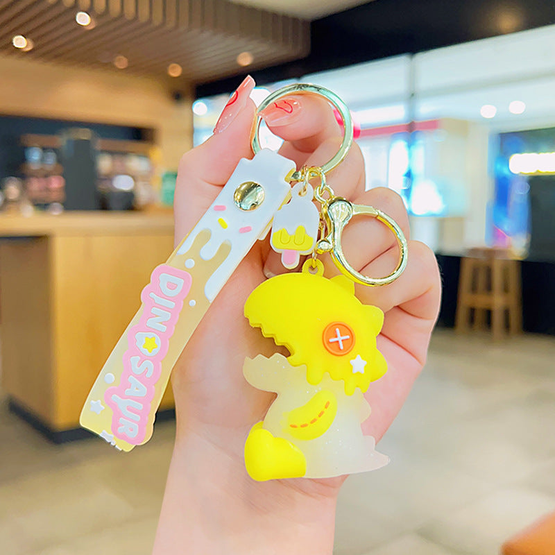 Wholesale PVC Ice Cream Dinosaur Keychain