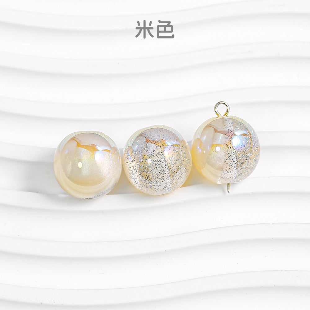 Wholesale 30pcs High Quality Through Hole Round Beads with Starry Sky DIY Beads