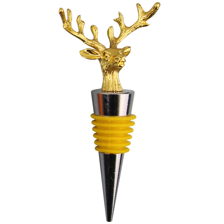Wholesale DIY Golden Deer Head Zinc Alloy Red Wine Bottles