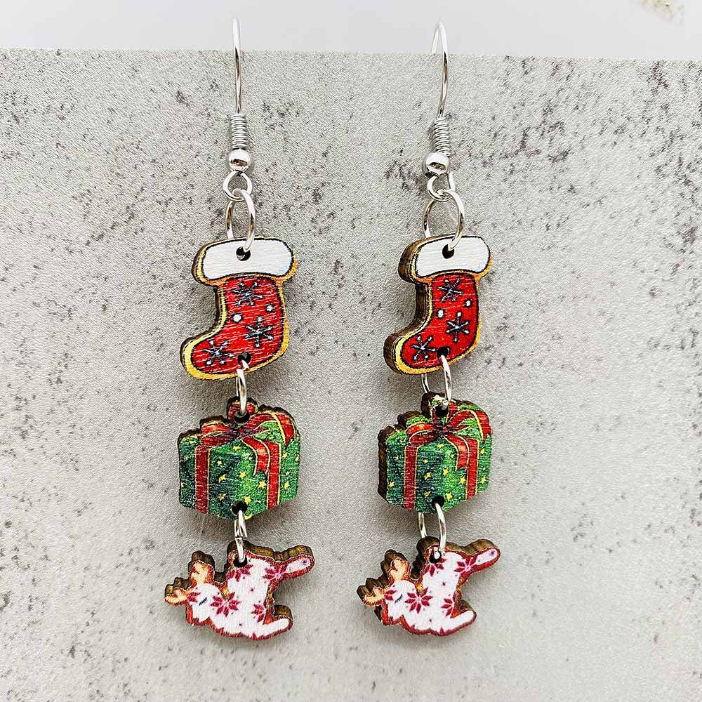 Wholesale Christmas Wood Earrings