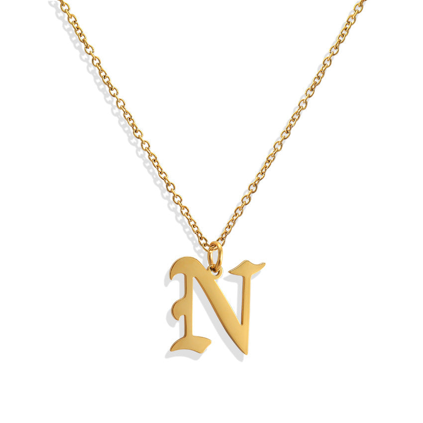 Wholesale Capital Letter Pendant Clavicle Chain Necklace