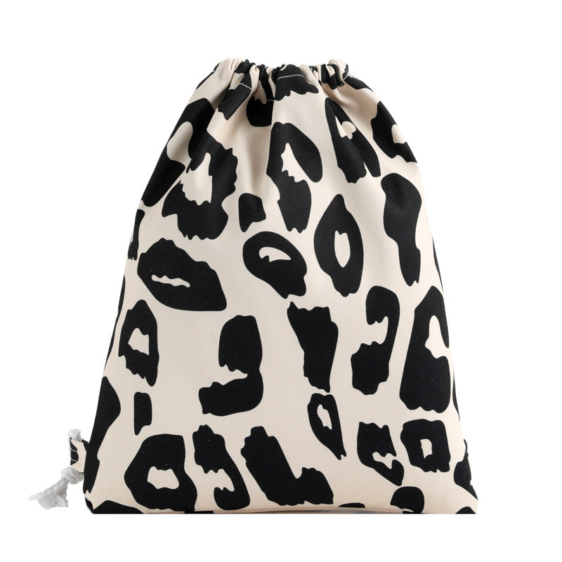 Wholesale Color Leopard Print Outdoor Sports Fitness Oxford Cloth Drawstring Pocket Shoulder Drawstring Bag